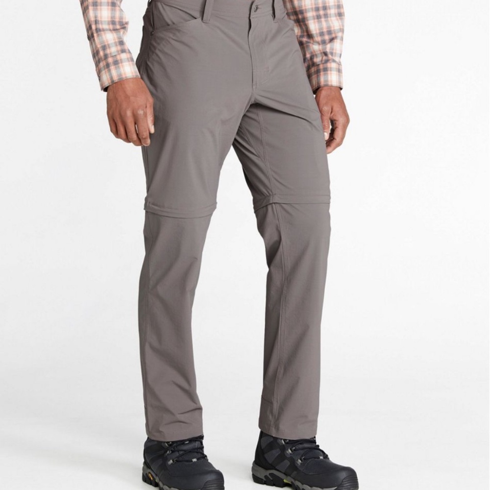 L.L. Bean Men's No Fly Zone Zip-Off Gray Pants Size 36x32 Reg
